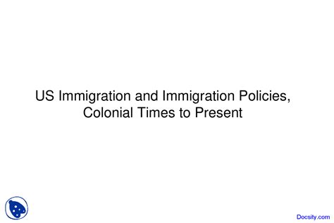 US Immigration and Immigration Policies - Immigration Law - Lecture ...