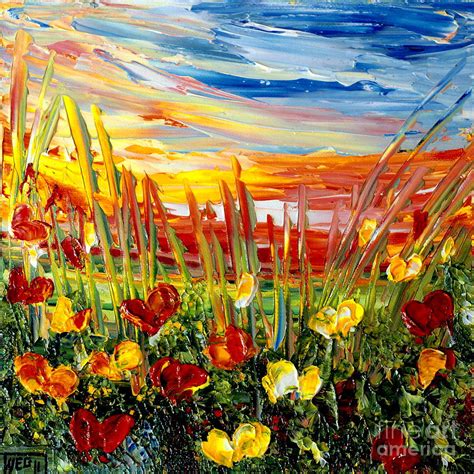 Sunrise Meadow Painting by Teresa Wegrzyn