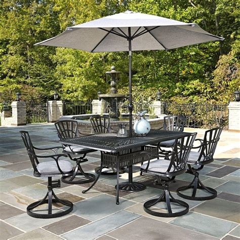 Home Styles Largo 7-Piece Outdoor Patio Dining Set with Umbrella and ...