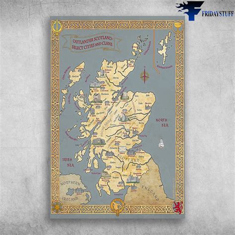 Scotland Map Outlander Scotland Select Cities And Clans - FridayStuff