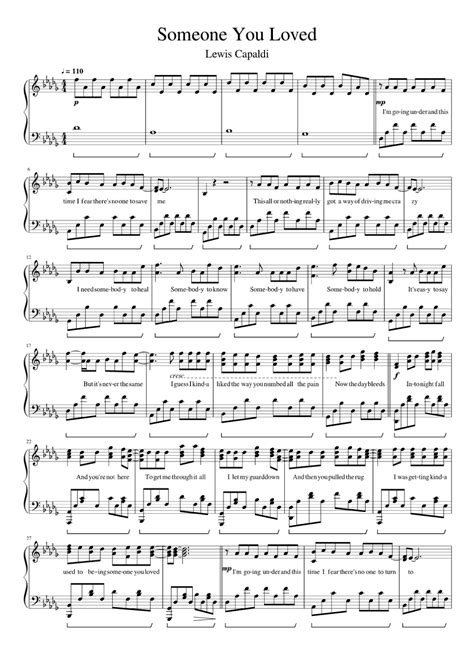 Someone You Loved (arr. Eduardo Sabino) by Lewis Capaldi Sheet Music for Easy Piano at Sheet ...