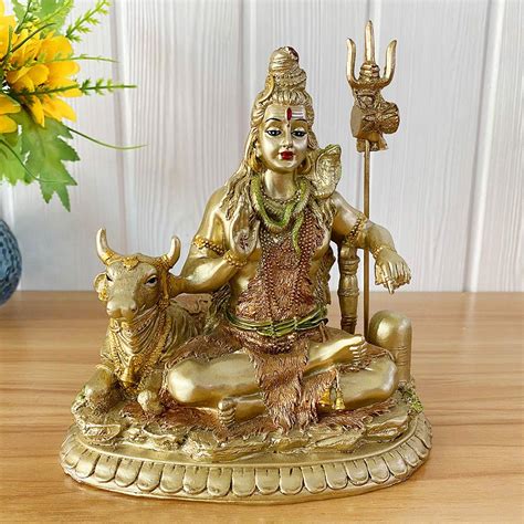 Buy Hindu God Lord Shiva Nandi - India God Idol Shiva Figure- Indian Home Mandir Pooja Item ...