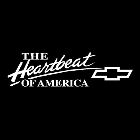 6" White Heartbeat of America Chevy Bow Tie Vinyl Decal Window Graphic Sticker - Graphics Decals