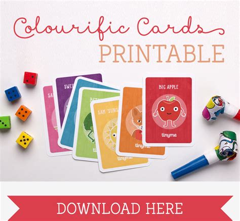 FREE Printable Color Learning Cards ~ Tinyme Blog