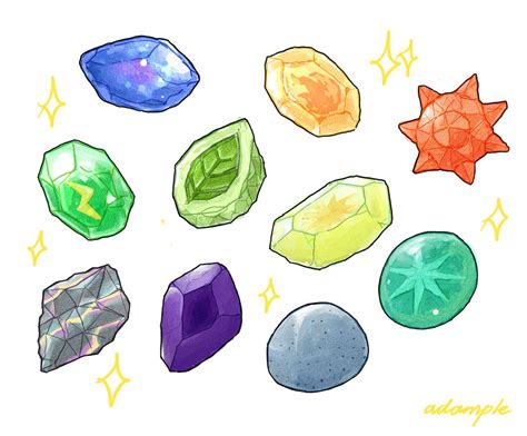 Pokemon Evolution Stones by Adample on DeviantArt