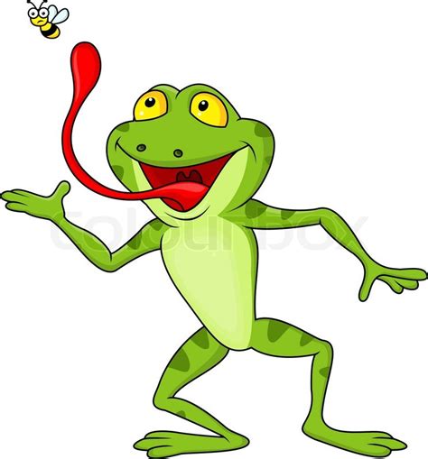 Vcetor illustration of Frog catching ... | Stock vector | Colourbox