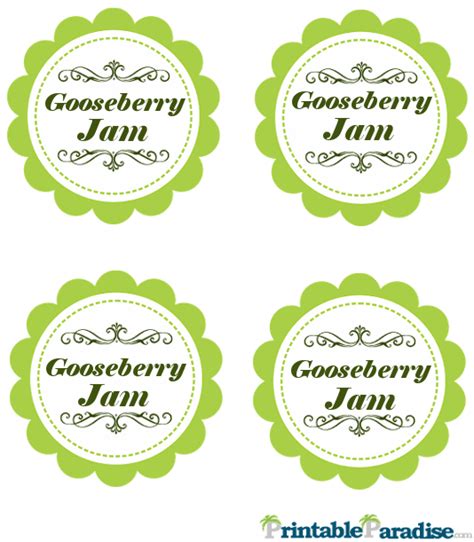 Printable Gooseberry Jam Jar Canning Labels | Jar labels, Canning jar ...