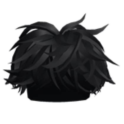 Black Fluffy Middle Swept Hair - Roblox