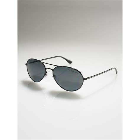 Ralph lauren Classic Aviator Sunglasses in Black for Men (shiny black) | Lyst