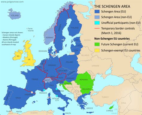 Map of Temporary Border Controls in the Schengen Area, March 2016 ...