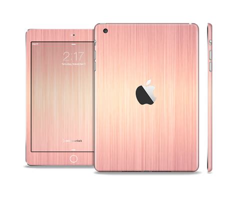 The Rose Gold Brushed Surface Skin Set for the Apple iPad Mini 4 | Design Skinz