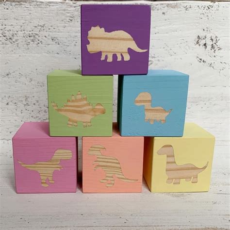 Dinosaur nursery baby blocks nursery decor dinosaur decor | Etsy | Rainbow blocks, Baby deco ...
