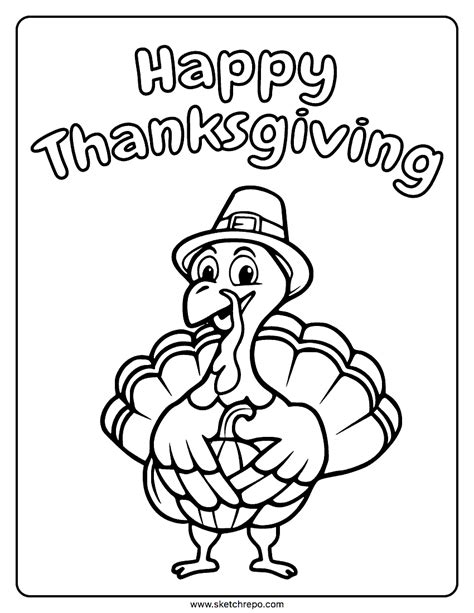 Thanksgiving Turkey Coloring Page - Sketch Repo