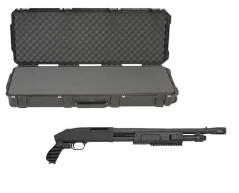 SKB 3I-4214-5B-L Waterproof Plastic 42.5" Case for Mossberg Flex 500 Pump Action Shotgun ...