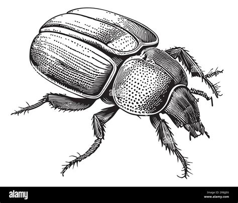 Beetle insect sketch hand drawn sketch Vector illustration Stock Vector ...