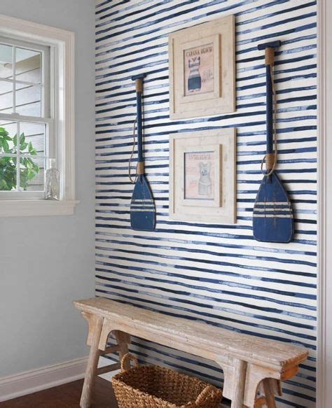 Designer Rooms with Coastal & Nautical Wallpaper Decor Ideas | Nautical theme in 2019 | Striped ...