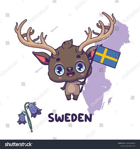 8 National Animal Holding Flag Sweden Images, Stock Photos, 3D objects ...