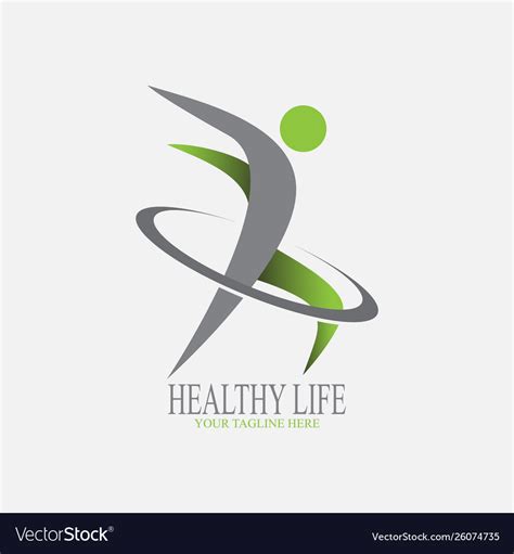 Healthy life logo design Royalty Free Vector Image