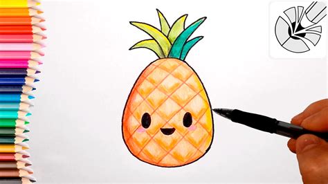 Cute Drawings - How to Draw a Cute Pineapple - Draw and Color - YouTube