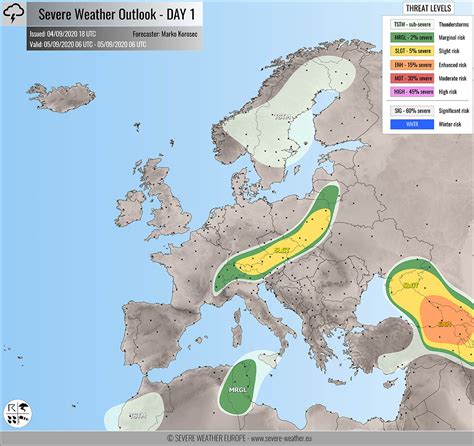 Weather Forecast for Europe - Severe Weather Outlook - Sept 5th, 2020