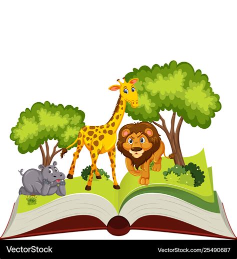 Pop up book animal theme Royalty Free Vector Image