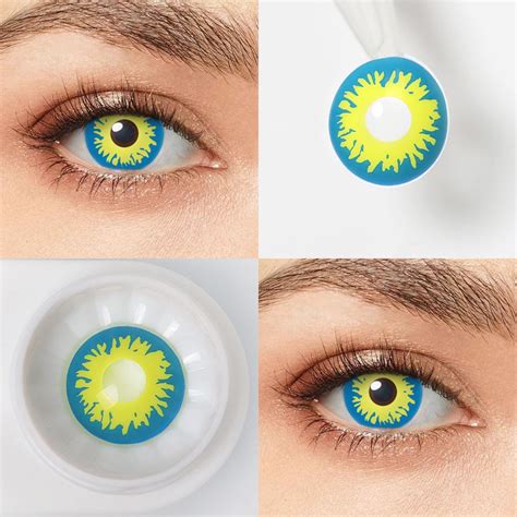 Blue and Yellow Firework Halloween Contacts – Twinklens