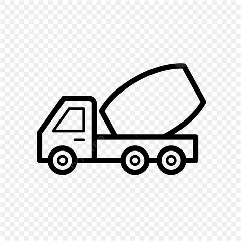 Cement Truck PNG Picture, Flat Cement Truck, Truck Clipart Black And White, Cement Truck, Flat ...