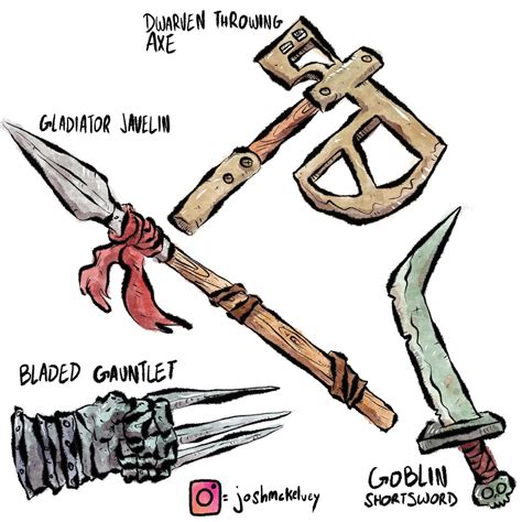 I drew a handful of dnd weapons! [ART] : r/DnD