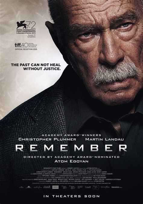 Remember (2016) | Remember movie, Christopher plummer, Remember