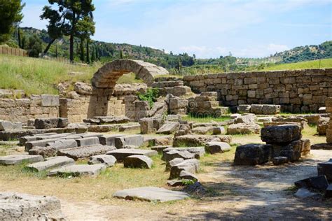 Entrance At Ancient Olympia Stadium In Greece Stock Image - Image of ...