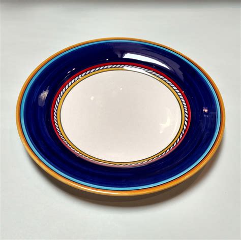 Geo Simple Blue Dinner Plate - Italian Pottery Outlet