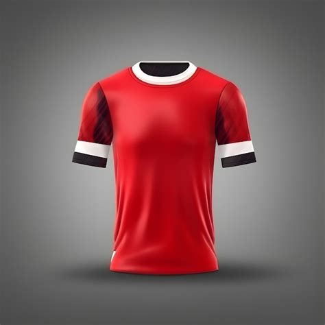 Premium AI Image | Red plain football jersey mock up design