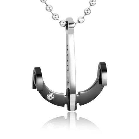 Aliexpress.com : Buy Black 316 L stainless steel anchor pendant necklace with 50 cm free chain ...