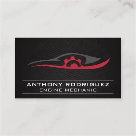 Mechanic auto repair logo carbon fiber business card – Artofit