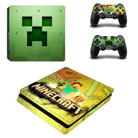 Minecraft PS4 Slim PlayStation 4 Slim Vinyl Skin Sticker Decals For Console And Controllers PS4 ...