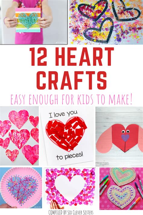 12 Heart Crafts for Kids To Make for Valentine's Day - Six Clever Sisters