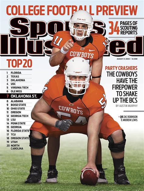 Oklahoma State University Qb Zac Robinson 11 And Andrew Sports Illustrated Cover by Sports ...