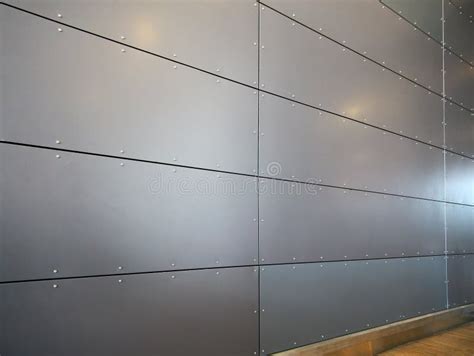 Gray Panels of an Interior Wall in a Commercial Building Stock Image ...