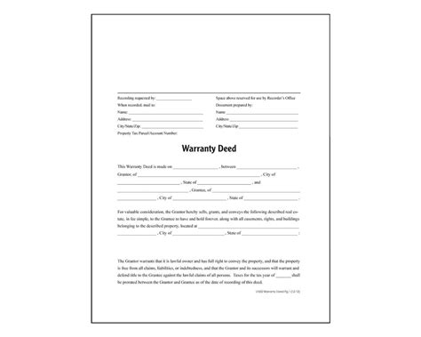 Adams Warranty Deed, Forms and Instructions