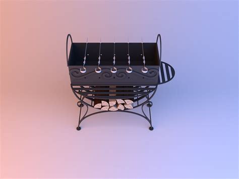 Barbecue Grill Brazier - 3D Model by malibusan