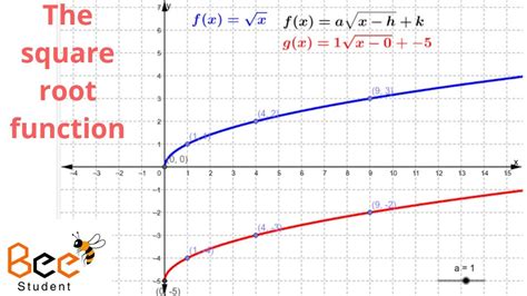 The square root function - The domain of a function radicals & Square ...