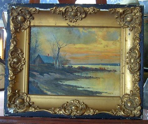 Antique Oil Painting in Gesso Frame from carolines-collectibles on Ruby ...