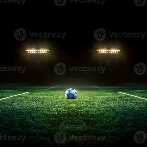 Stadium lights in the night. Green soccer field bright spotlights still life. 26263130 Stock ...