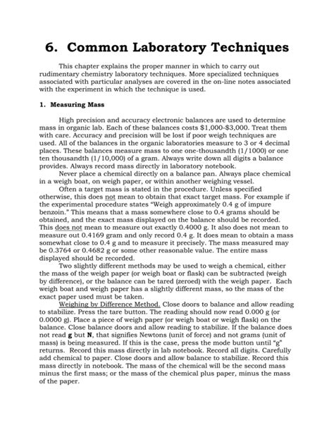 6. Common Laboratory Techniques