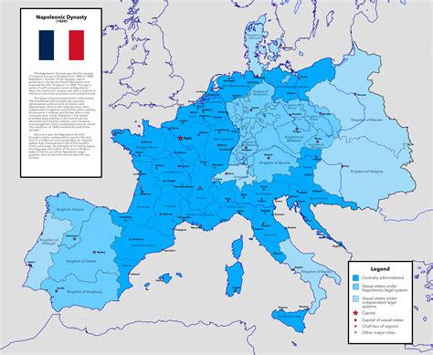 France Under Napoleon Map - Best Map of Middle Earth