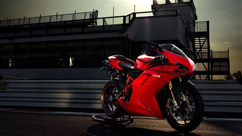 Beautiful red Ducati 1198 motorcycle Wallpaper Download 3840x2160