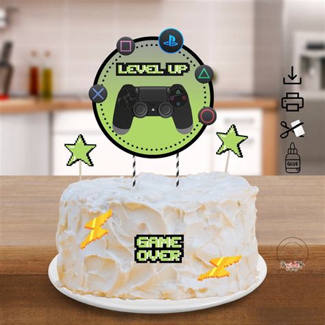 Printable Gamer Inspired Cake & Cupcake Topper-digital - Etsy Australia