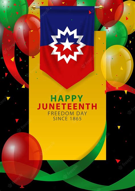 Premium Vector | Commemorative banner with juneteenth insignia