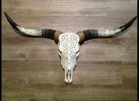 Carved Longhorn S/XL in 2019 | Deer skull decor, Cow skull decor, Skull ...