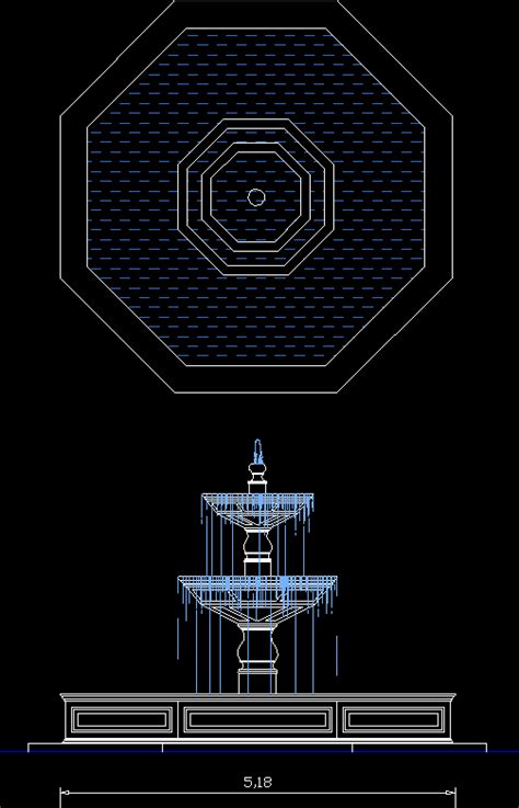 Water Fountain Cad Block